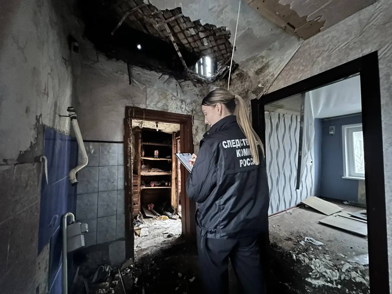 На Московской произошло обрушение потолка в доме