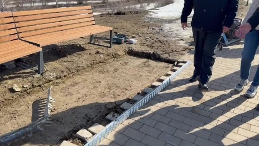 Продолжаю объезд парков и скверов, чтобы оценить состояние территорий после зимы и проверить результаты прошлогоднего благоустройства