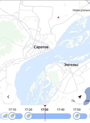 Ливень в Саратове закончится ближе к 18:00, таковы данные карты осадков