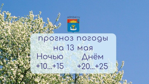 Прогноз погоды на 13 мая 2026 года