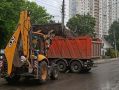 Сотрудники МКУ «Городское хозяйство» в круглосуточном режиме проводят работы по вывозу порубочных остатков