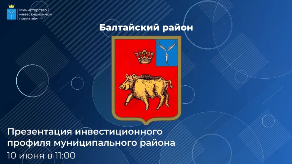 Прямой эфир: презентация инвестиционного профиля Балтайского района