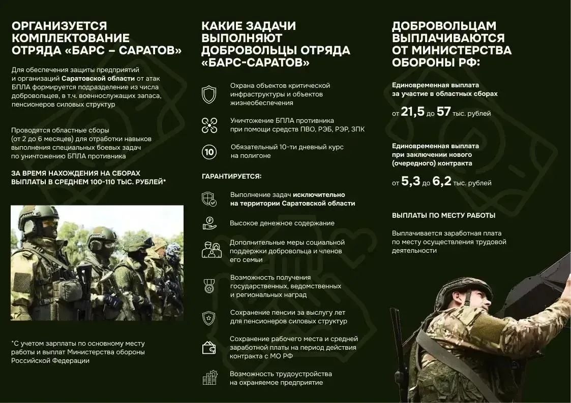 В Энгельсе добровольцам «БАРС САРАТОВ» дополнительно выплатят 100 тысяч рублей! В Энгельсе добровольцам «БАРС САРАТОВ» дополнительно выплатят 100 тысяч рублей!