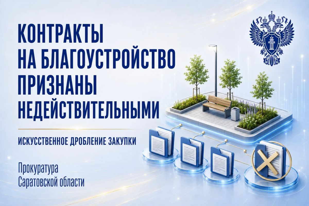 В Ершове суд признал недействительными контракты на благоустройство из-за искусственного дробления