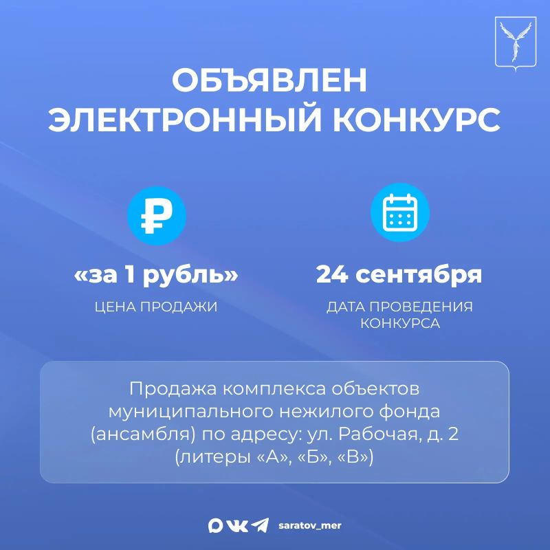 Объявлен конкурс по продаже муниципального имущества «за рубль»