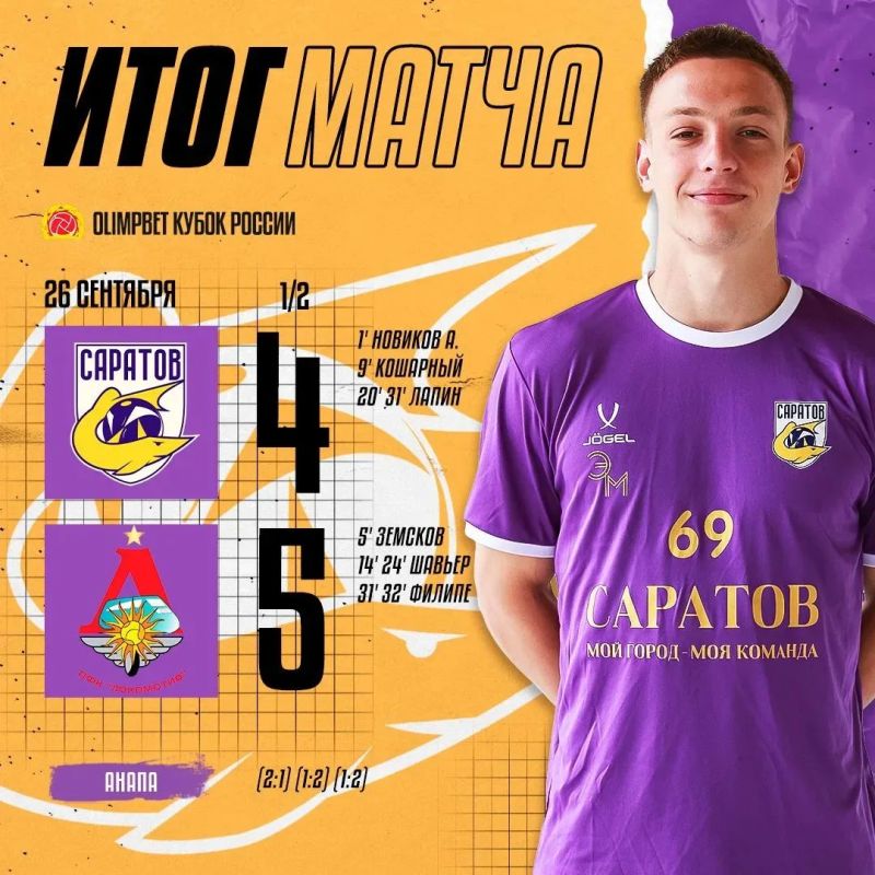 «Саратов» в шаге от финала: команда уступила «Локомотиву» 4:5