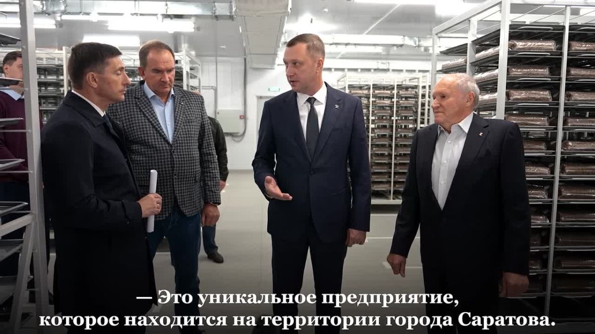 Роман Бусаргин: На территории Саратова работает уникальное для сельскохозяйственной отрасли предприятие, которое сегодня является одним из главных поставщиков зернового мицелия для выращивания грибов