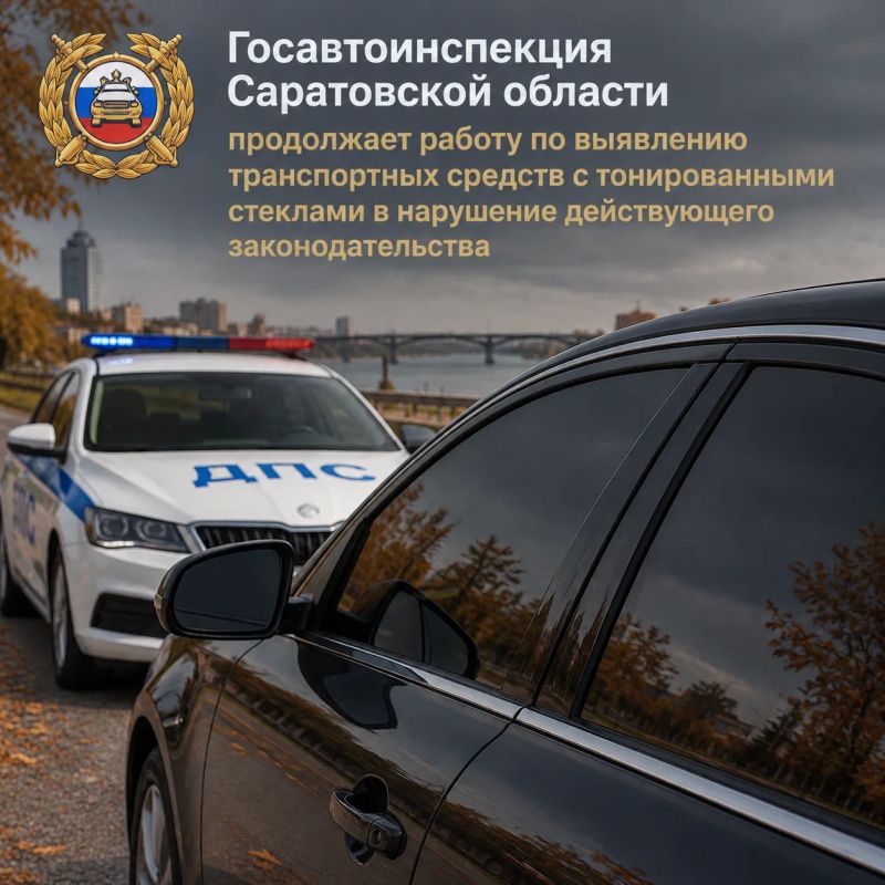 Госавтоинспекция Саратовской области продолжает работу по выявлению транспортных средств с тонированными стеклами в нарушение действующего законодательства